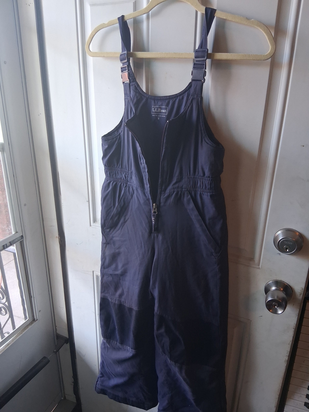 L.L. Bean Navy Kids Waterproof Snow Bib Overalls